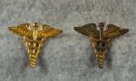 WWII Medical Officer Collar Insignia Pair Amico
