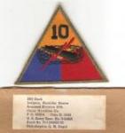 WWII 10th Armored Division Patch & Label