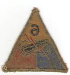 WWII 6th Armored OD Green Back Patch