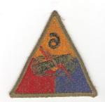 WWII 6th Armored OD Green Back Patch