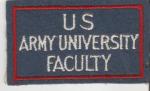 WWII US Army University Faculty Patch