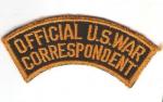 Official US War Correspondent Patch