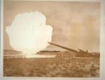 WWII Press Photo Coastal Artillery Gun Firing