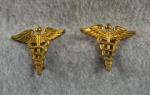 WWII Medical Officer Collar Insignia Pair AMCo