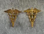 WWII Medical Officer Collar Insignia Pair 