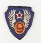 WWII 9th USAAF Air Force Patch British Made
