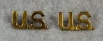 WWII Army Officer US Collar Pin Pair Screw Back