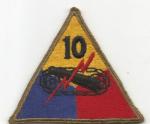 WWII 10th Armored Division Patch with Snaps
