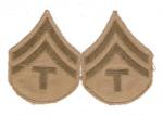 Tech T/5 Corporal Rank Patches Khaki