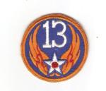 WWII 13th USAAF Army Air Force Patch Black Backing