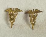 WWII era Officer Collar Insignia Pins Dental Corps