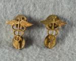 WWII Medical Officer Collar Insignia Pair 