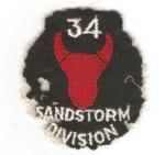 WWII 34th Infantry Division Patch Sandstorm 