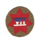 WWII 7th Corps Patch White Back