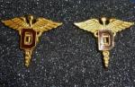 WWII Officers Collar Pins Dental Corps