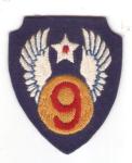 WWII 9th USAAF Air Force Patch British Made AAF