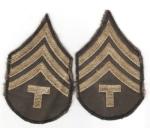 WWII Tech Sergeant Rank Patches T/4