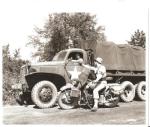 WWII Photo Military Police MP Motorcycle Patrol