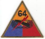 WWII 64th Armored Tank Battalion Patch