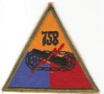 WWII 758th Armored Tank Battalion Patch