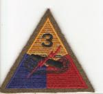 WWII 3rd Armored Patch Wool Edge