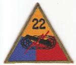 WWII Patch 22nd Armored Division