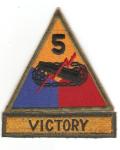WWII 5th Armored Division Patch & Tab