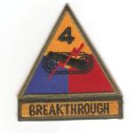 WWII 4th Armored Division Patch & Tab