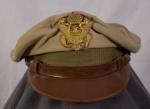WWII AAF Officers Visor Cap Hat Feather Weight