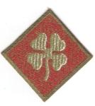 WWII 4th Army Patch Green Edge & Back